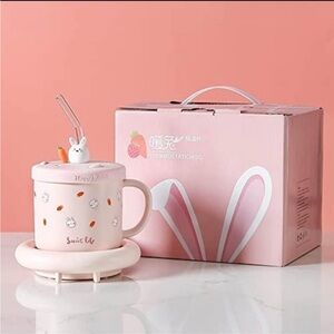 Sweet Rabbit Pink Thermostatic Mug Set